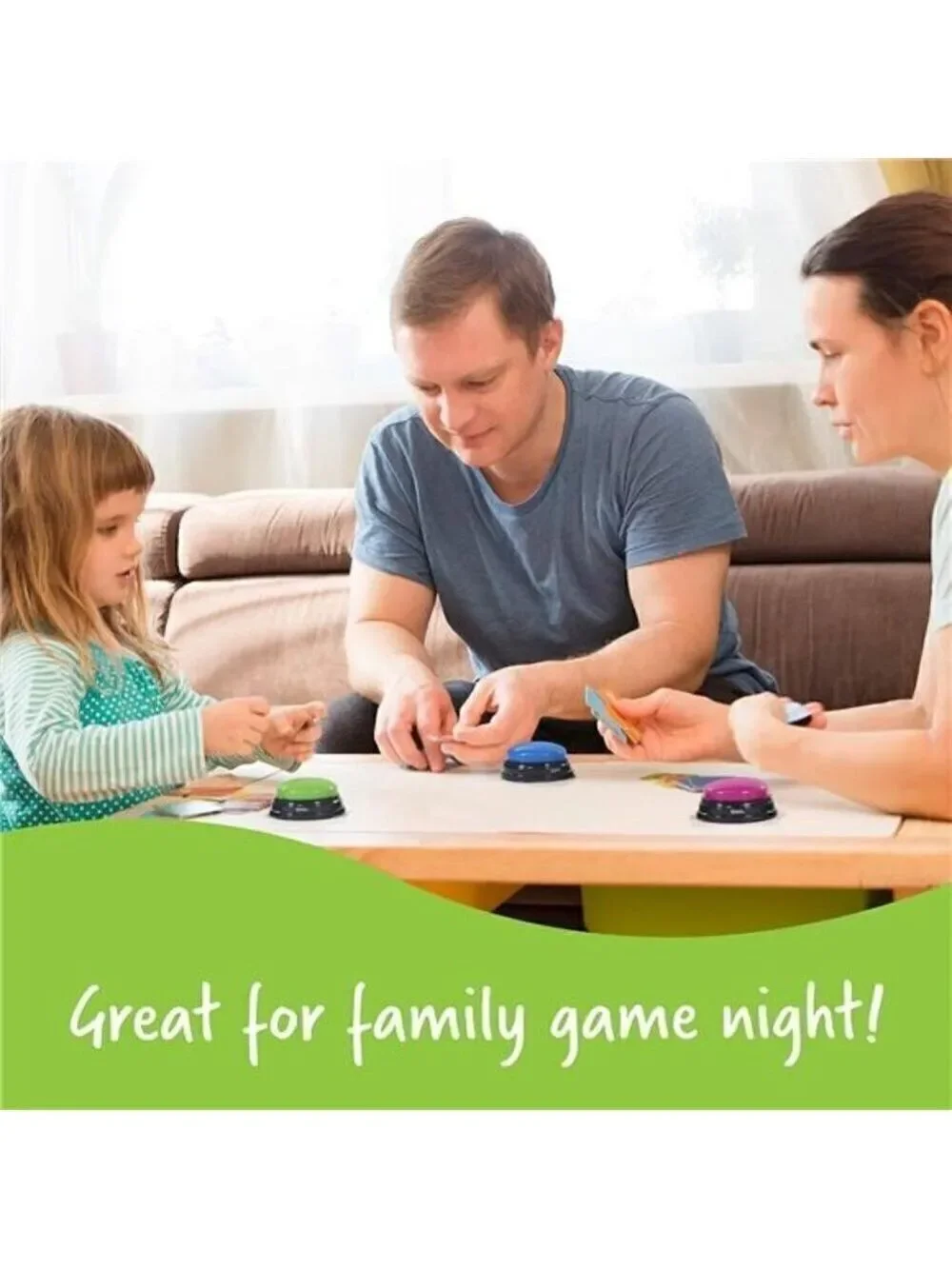 Answer Buzzers Set of 4 Ages 3+ Assorted Colored Game Family Trivia Night Kids